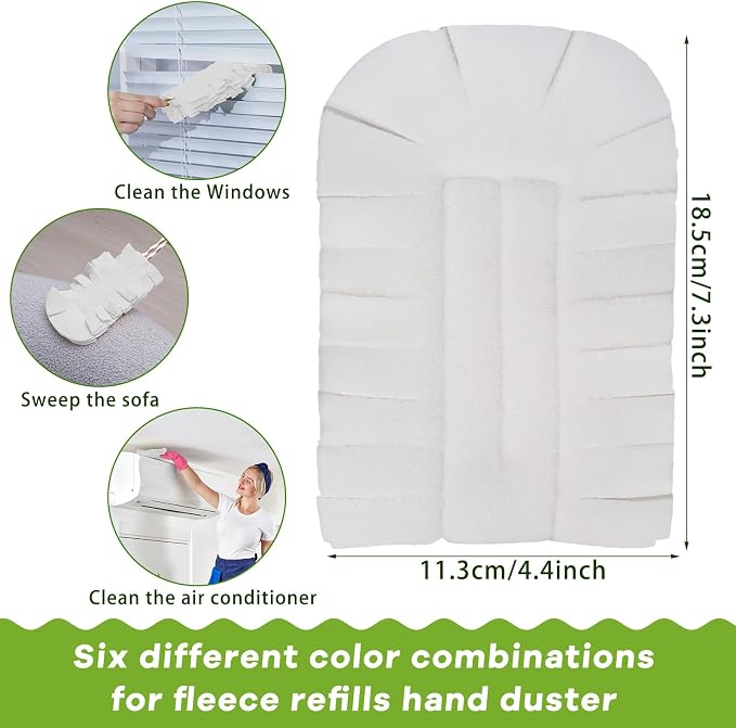 Zubebe 6 Pcs Duster Refill Reusable Fleece Duster Refills Feather Flat Dusters - Image 2