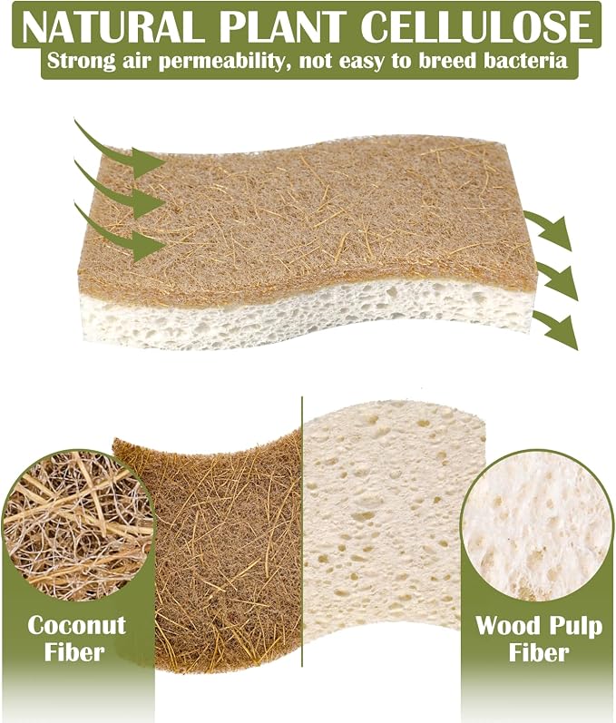 14Pack Natural Kitchen Sponge, Eco-Friendly Dish Sponge - Image 3