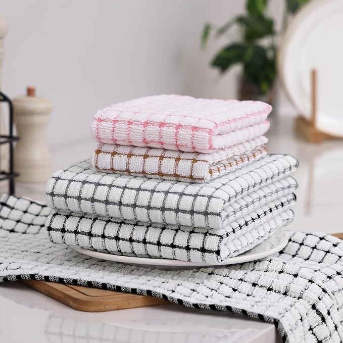 Homaxy Kitchen Towels and Dishcloths Set, 16 x 25 and 12 x 12 Inches, Super - Image 8