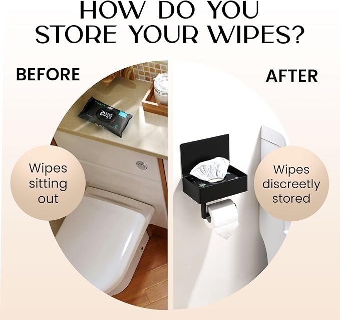 Day Moon™ Matte Black Toilet Paper Holder - Image 2