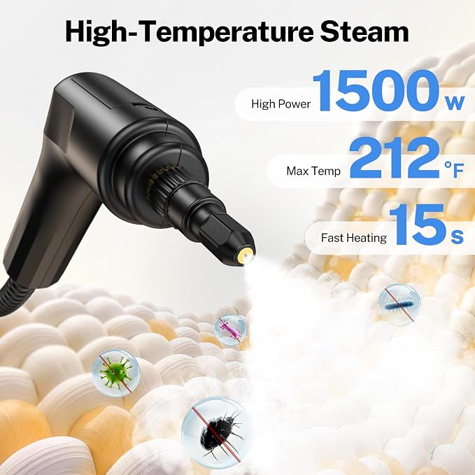 ODSD Steam Cleaner for Home & Car, 3-Level Adjustable Steamer for Cleaning - Image 3