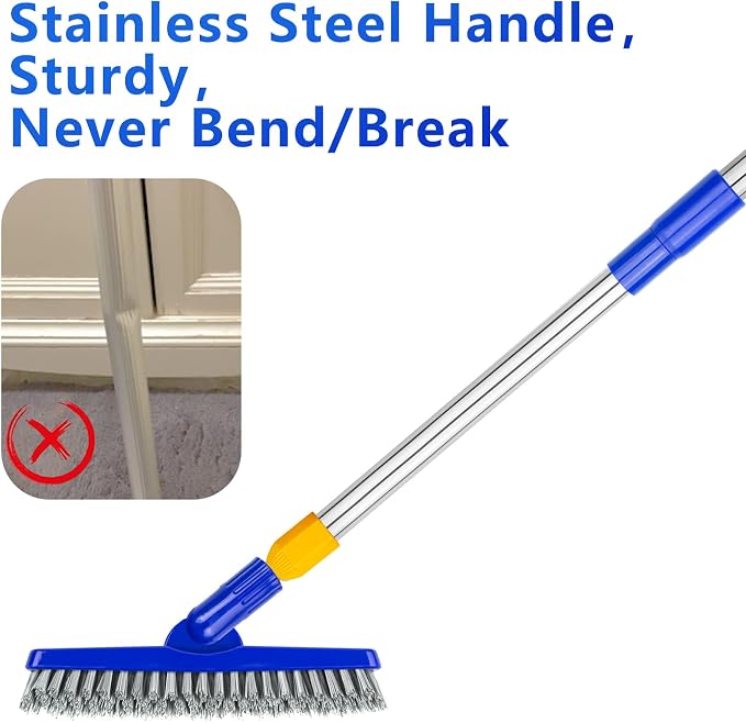 ITTAHO 12" Wide Floor Scrub and Grout Brush Set - Image 4