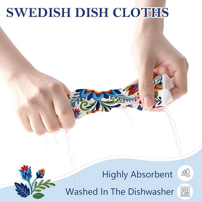 5 Pack Mixed Fiesta Floral Cinco De Mayo Kitchen Dishcloths Dish Towel - Image 5