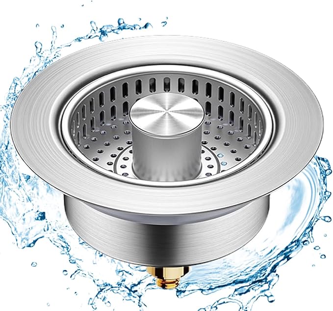 3 in 1 Kitchen Sink Drain Strainer, Universal Stainless Steel Kitchen Sink by HOME