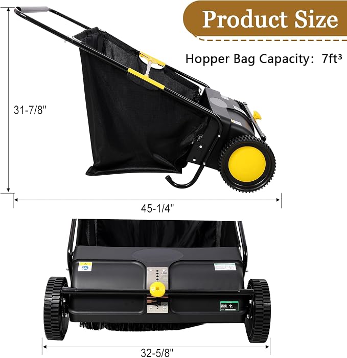 26 Inch Lawn Sweeper Push Hand Powered - Image 2