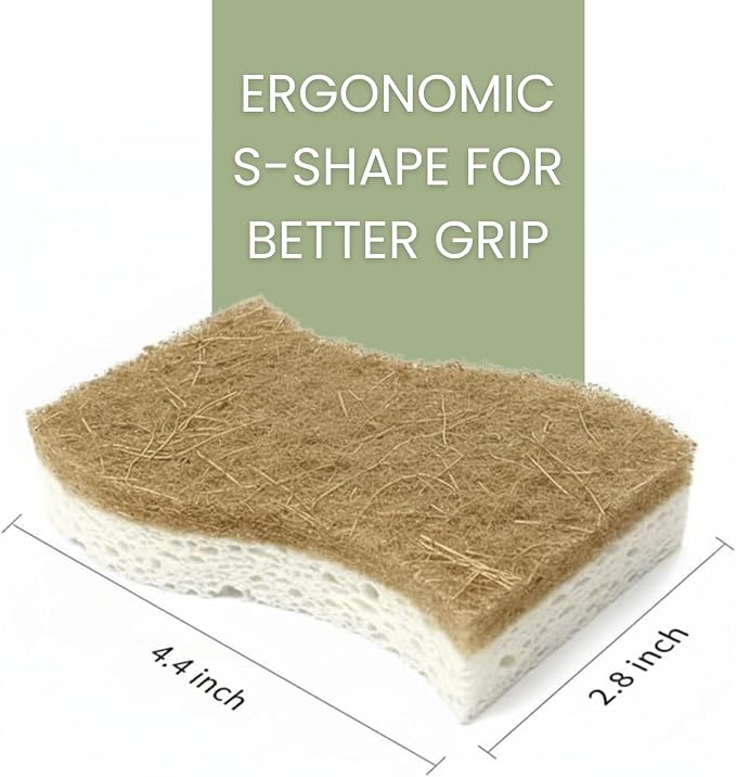 12 Pack Non-Scratch & Odor-Free Eco Sponges – Natural Biodegradable Cellulose & - Image 6