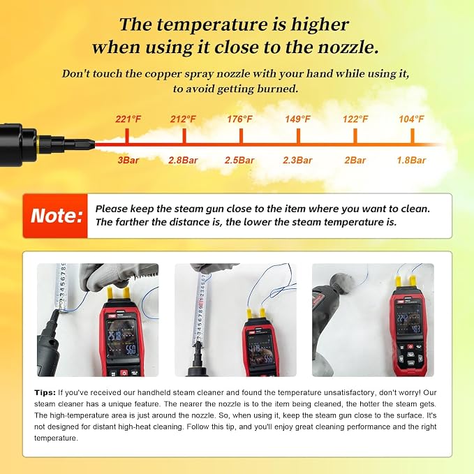 Steam Cleaner, 15s Heat-Up, 1.6L Tank, 3-Level Adjustable Handle, 2500W Steamer - Image 6
