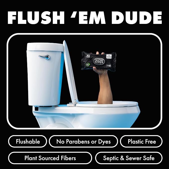 DUDE Wipes - Flushable Wipes for Adults - 6 Pack - Image 3