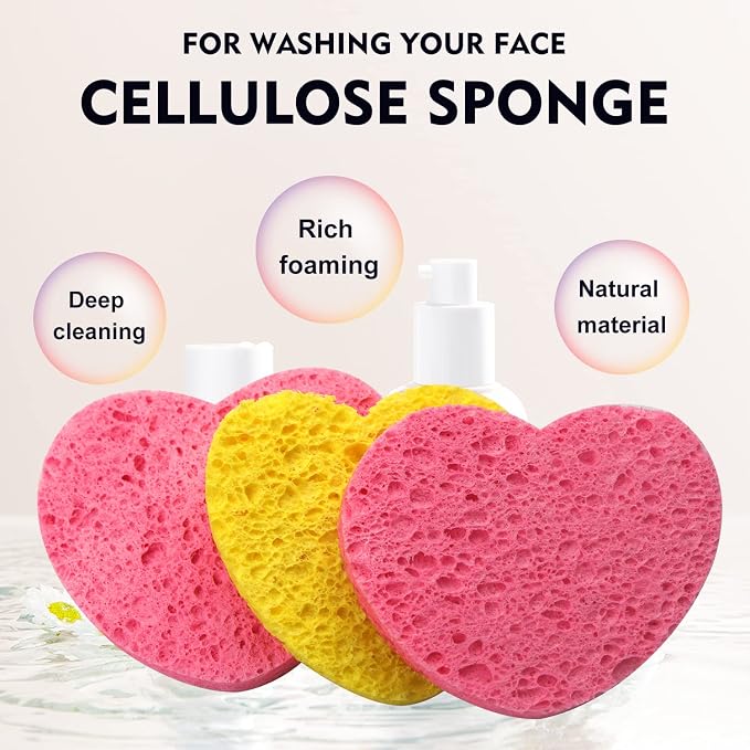 50-Count Facial Sponges Compressed, 100% Natural Cellulose Face Sponge - Image 2