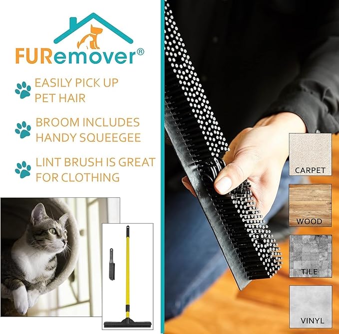 FURemover Original Pet Hair Rubber Broom - Image 2