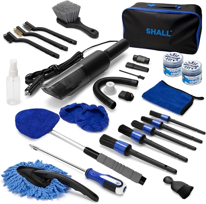 SHALL 19Pcs Car Detailing Kit Interior Cleaner, Car Interior Cleaning Kit by SHALL