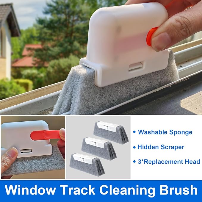 XANGNIER Window Sill Cleaner Tool, Sliding Door Track Cleaner, Groove Crevice - Image 3