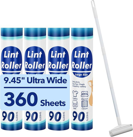 Large Lint Rollers for Carpet, 9.45'' Sticky Rollers for Floor by AlbatrossHealthNewEngland
