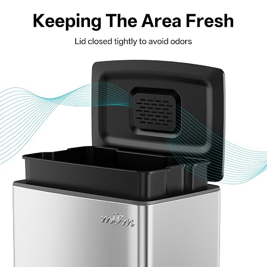 mVm 10.6 Gallon Heavy Duty Step Trash Can - Image 6