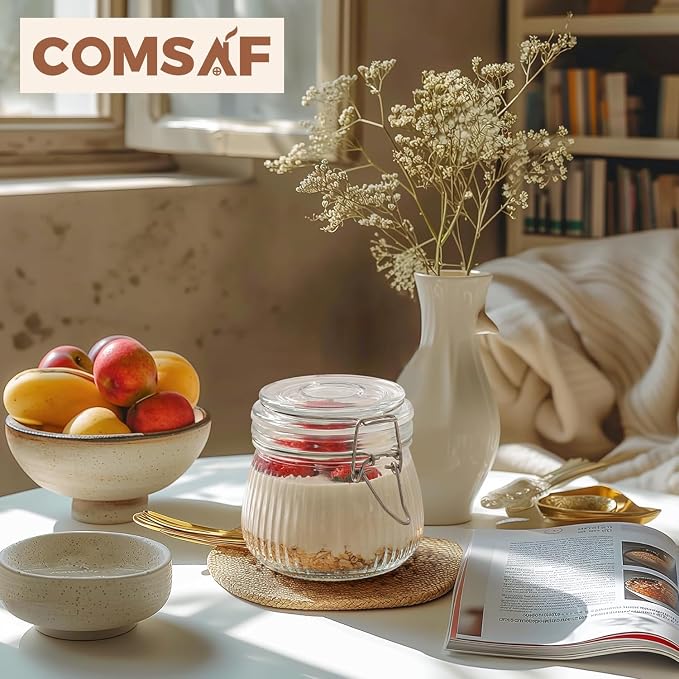 ComSaf Airtight Glass jar with lid 17oz, Glass Storage Containers with Lids - Image 7