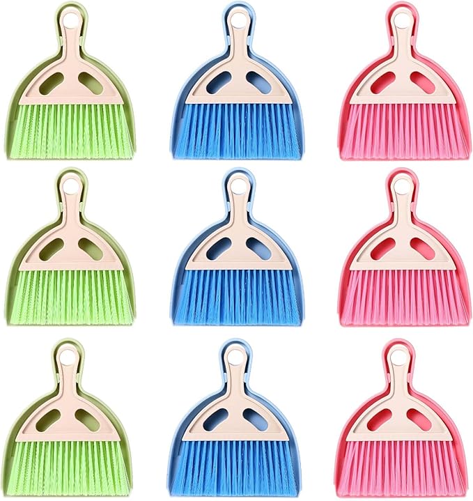 9 Pack Mini Dust Pan and Brush Set, Small Hand Broom and Dustpan Set by AojSup