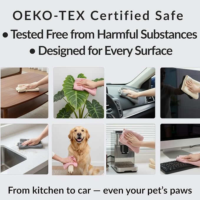 Oeko-Tex Certified Microfiber Cleaning Cloths – Non-Toxic, Safe - Image 2
