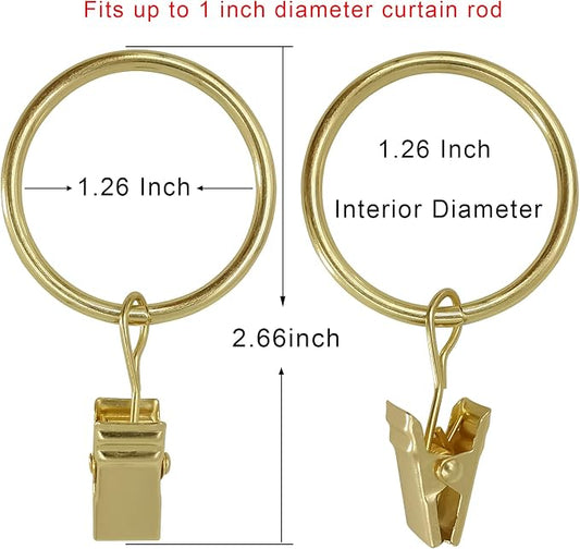 40 Pack Curtain Rings with Clips, Drapery Clips with Rings, Drapes Rings 1.26 - Image 2
