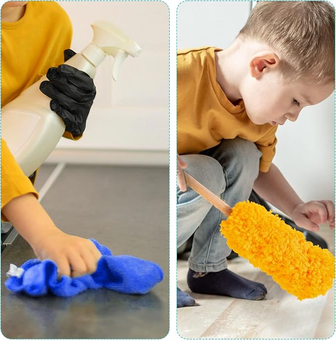 Kids Cleaning Set with Electric Vacuum Cleaners, Wooden Pretend Play - Image 6