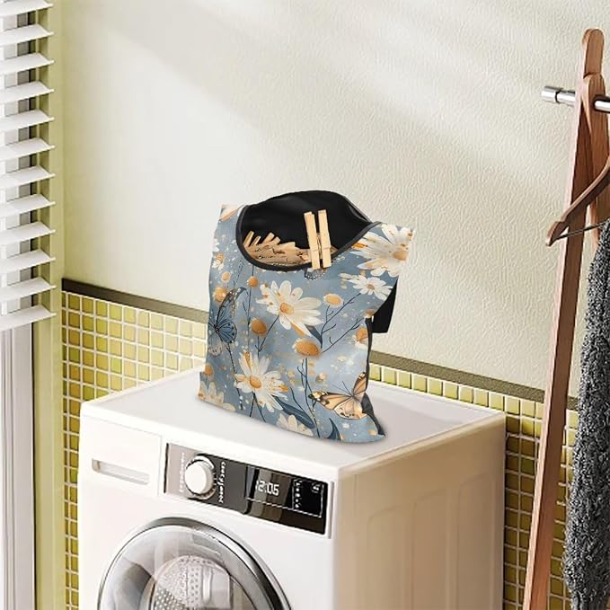 Butterfly Clothespin Bag with Hanging Rope 14.5 x 12 Inch Summer Waterproof - Image 3