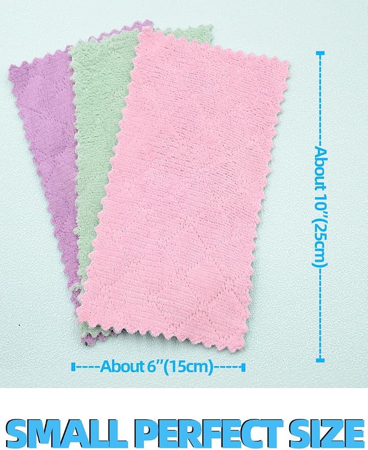 24PCS Kitchen Dishcloth, Microfiber Washcloth, Soft Cleaning Cloths, Coral - Image 3