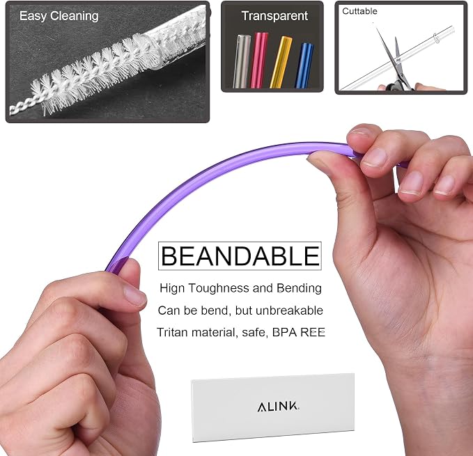 ALINK 10.5 in Long Reusable Plastic Straws - Image 3