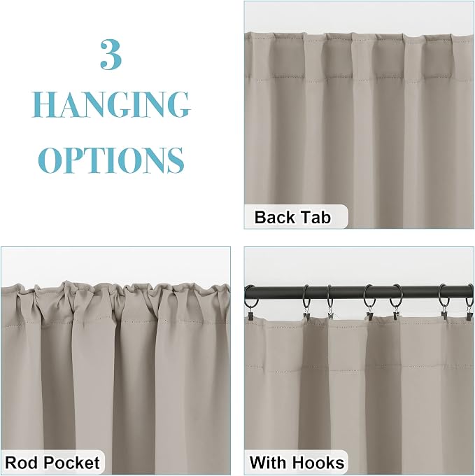 RYB HOME Blackout Curtains for Living Room Thermal Insulated Privacy Window - Image 6