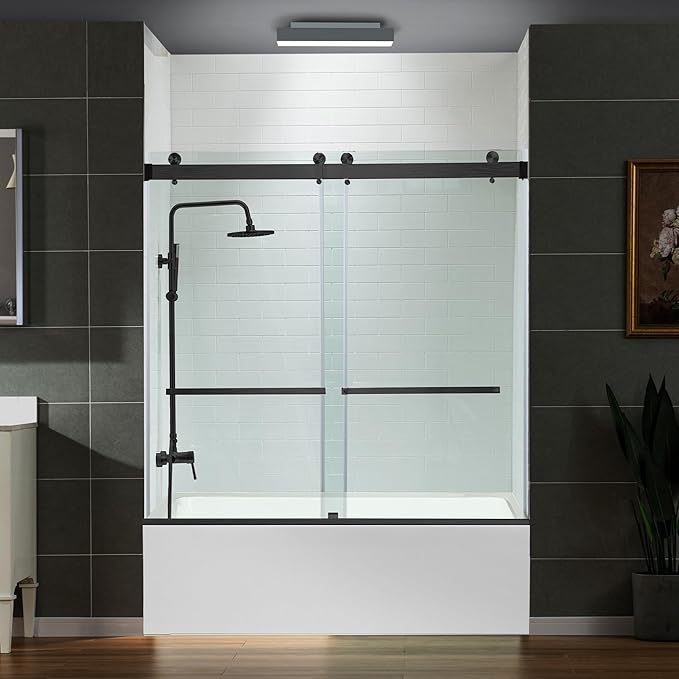 Woodbridge Frameless Bathtub Shower Doors 56-60" Width x 66" Height by WOODBRIDGE