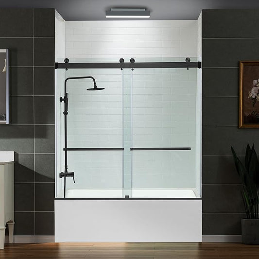 Woodbridge Frameless Bathtub Shower Doors 56-60" Width x 66" Height by WOODBRIDGE