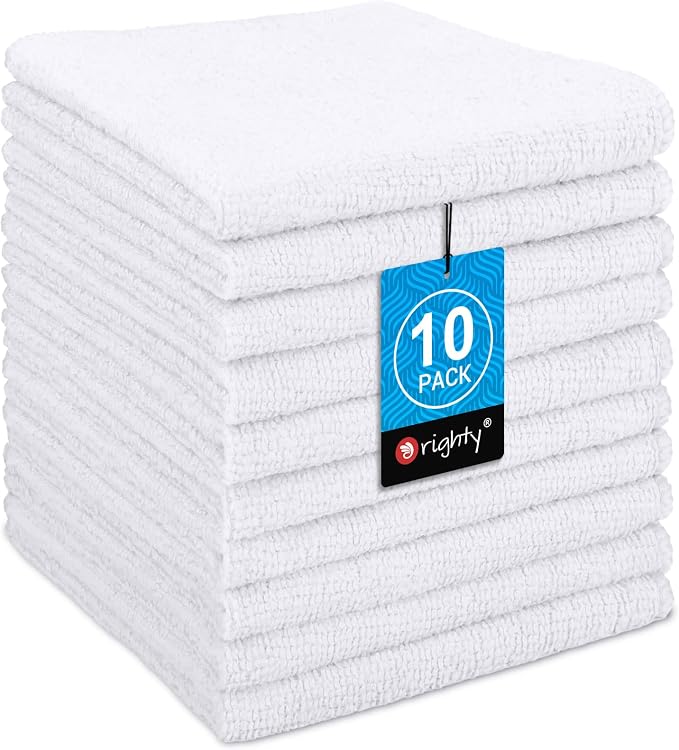 Orighty Washcloths Towels Set 10 Pack, Highly Absorbent and Soft Feel by AllRightinOrighty