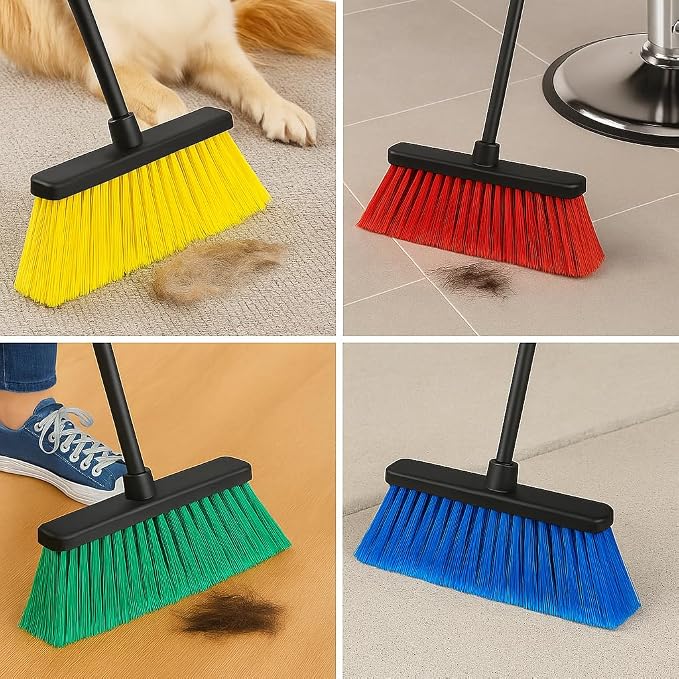 LUZIA Green 14" Premium Broom Head – Long Flagged Bristles – Gentle Deep Sweep - Image 6