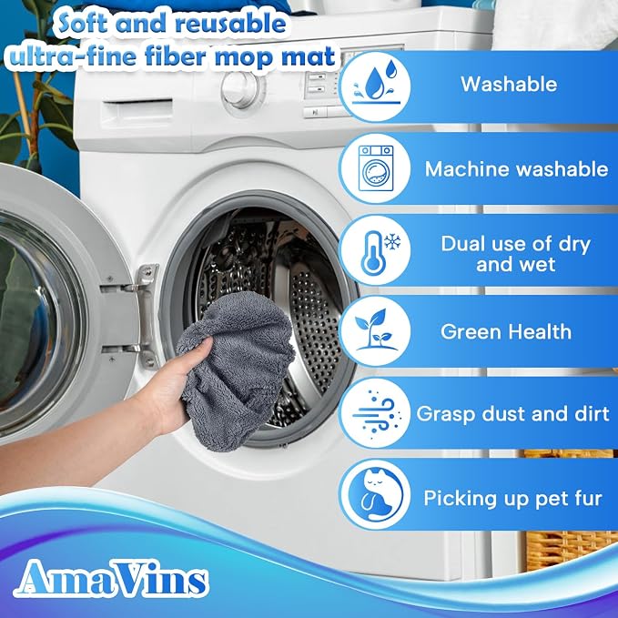 5 Pack Reusable Microfiber Mop Pads Compatible - Image 5