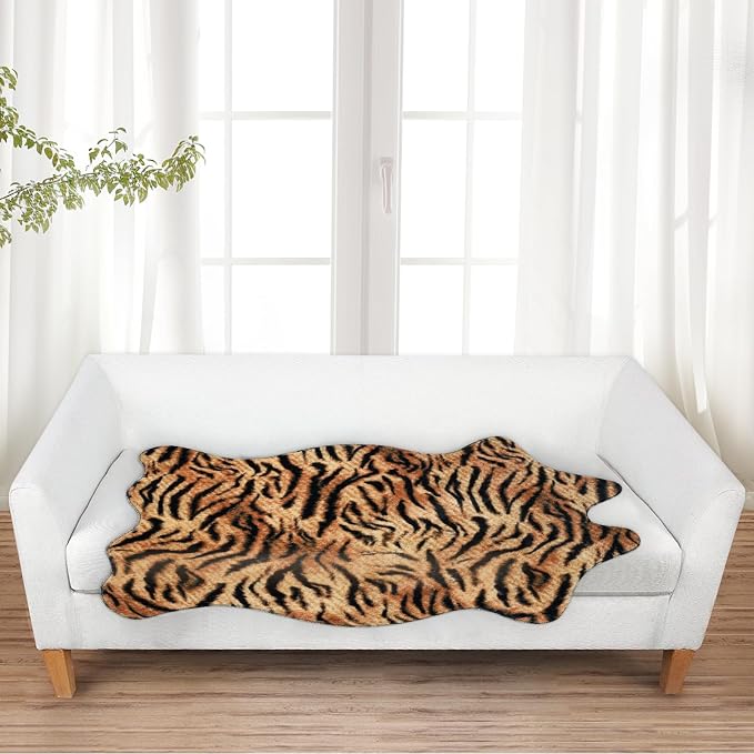 MACEVIA Tiger Printed Skin Area Rugs Western Decor - Image 6