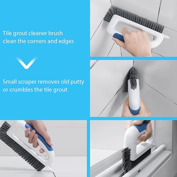 Grout Cleaner Brush for Floors Tile Corner, V Shape Stiff Scrubber Cleaning - Image 6