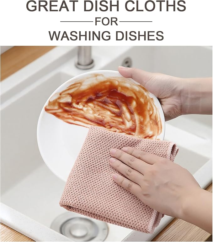 K&janet6am Dish Cloths for Washing Dishes, 12 Pack Kitchen Dish Cloths - Image 4