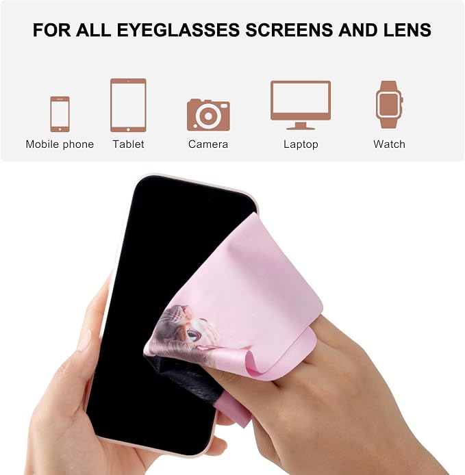 Anywind Microfiber Glasses Cleaner Cloth, Cute Cat Cleaning Clothes - Image 6