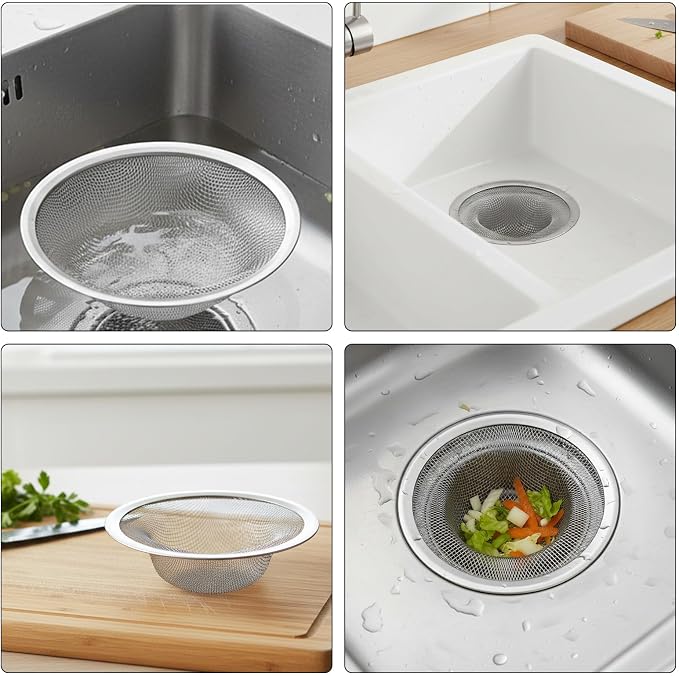 40 Pcs Mesh Sink Strainer, 4.5" Diameter Stainless Steel Slop Basket Filter - Image 3