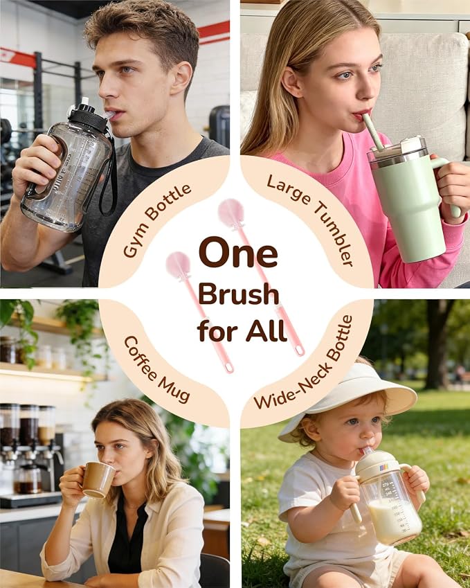 Extendable Bottle Brush with Straw Cleaner Brush, 10.8 to 14 Inches Adjustable - Image 7
