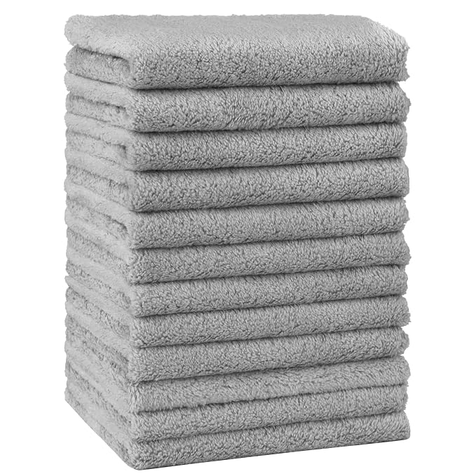 HOMEXCEL Baby Washcloths 12 Pack-Microfiber Coral Fleece Baby Bath Face Towel 7 by HOMEXCEL