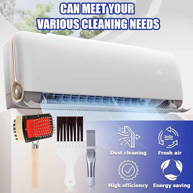 BOJACK Air Conditioner Condenser Fin Cleaning Brush Kit, Fridge Coil Cleaning - Image 6