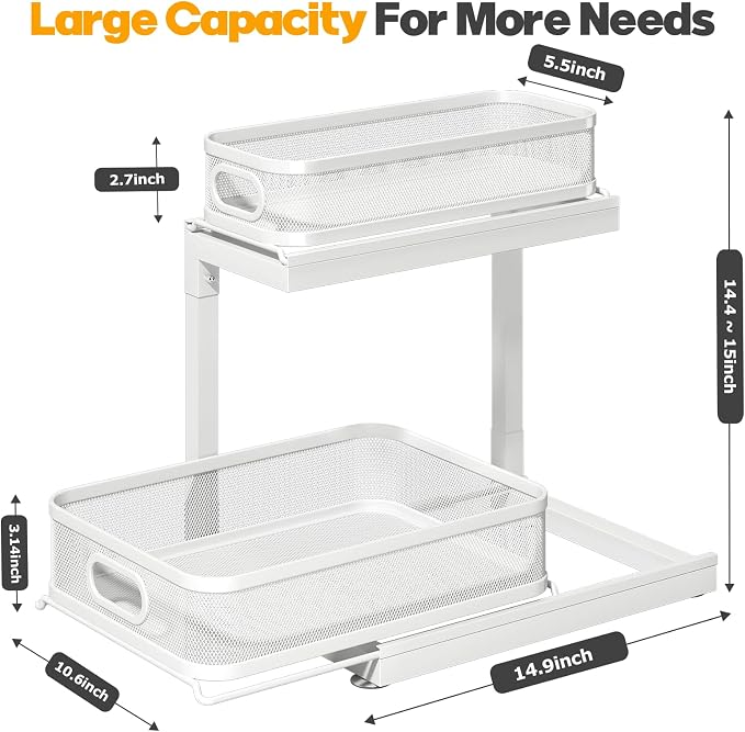 2-Pack Under Sink Storage Organizer - Image 8