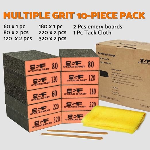 Sanding Block 10 pcs with Tack Cloth, 60 80 120 180 220 320 Coarse Medium Fine - Image 6