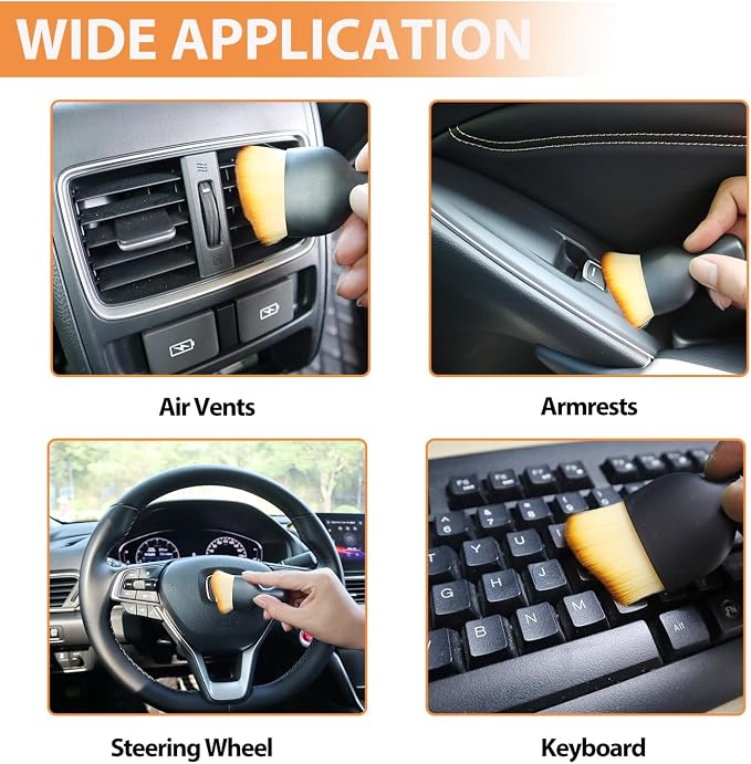 Car Interior Detailing Brush Soft Bristle Detail Brushes, Dash Duster Cleaning - Image 3