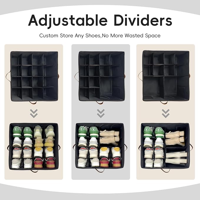 Shoe Organizer for Closet, 2 Pack Shoe Storage Bins - Image 3