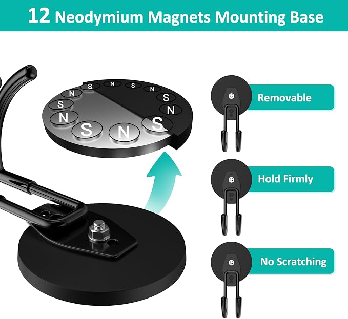 ENUODA Strong Magnetic Hooks Heavy Duty Magnetic Garage Hook, Large Magnet Hooks - Image 2