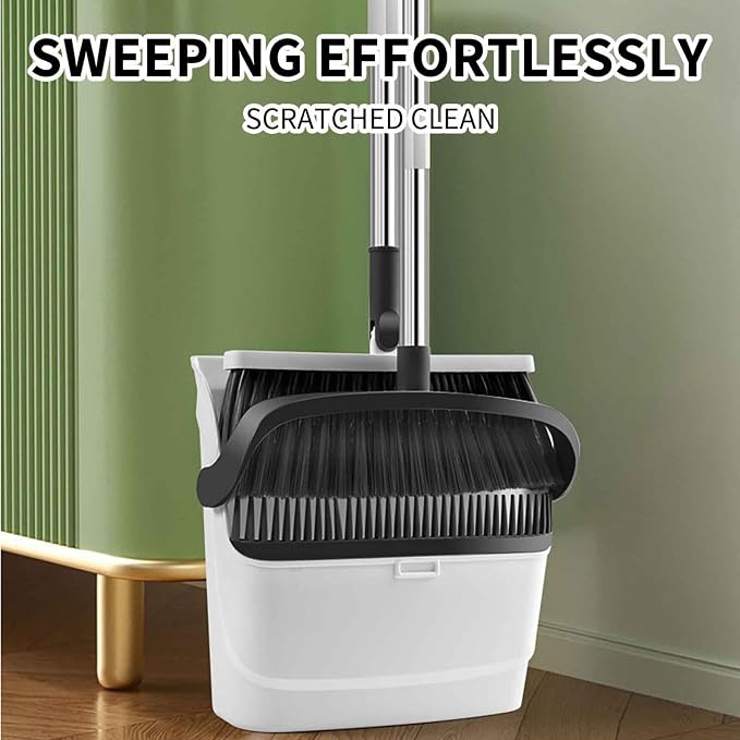 Broom and Dustpan Set Widened Thickened, Folding Dustpan - Image 8