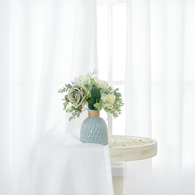 YoungsTex White Cafe Curtains 36 Inch Length - Image 3