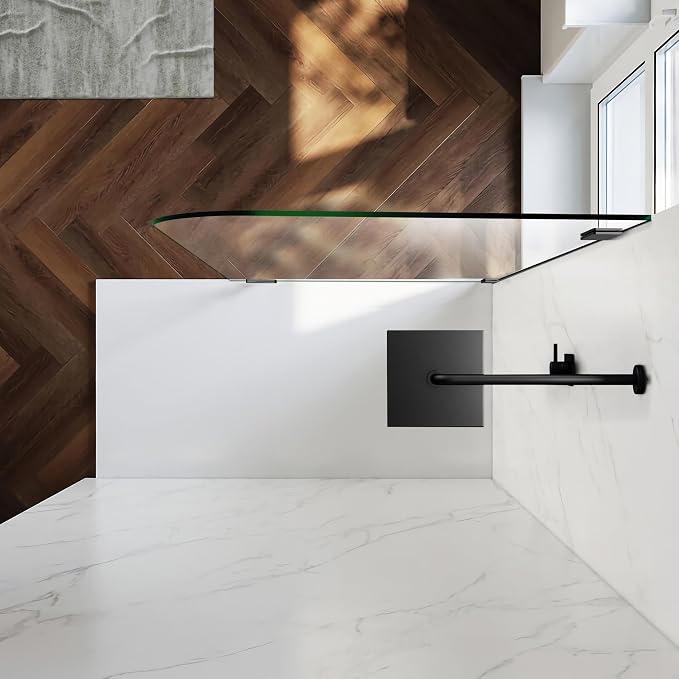 30" W ×78" H Shower Glass Panel, Frameless Fixed Glass Shower Panel - Image 4