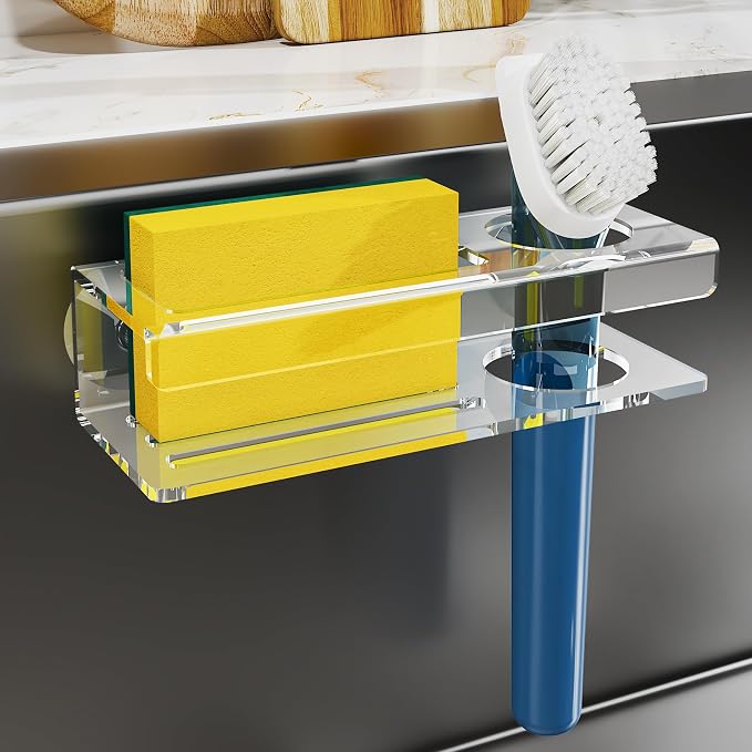 NiHome Acrylic Sponge Holder for Kitchen Sink, Compatible - Image 9