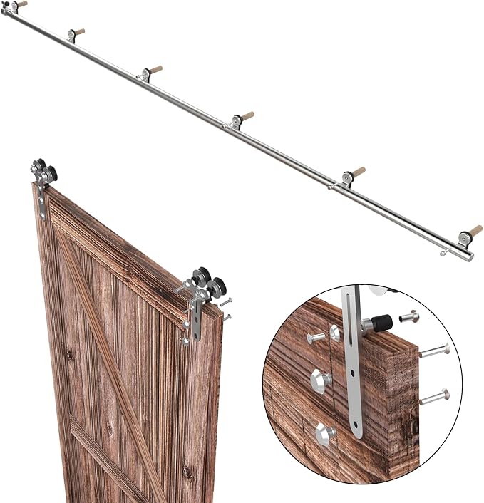 TSMST 9.6FT Sliding Barn Door Hardware Kit, Stainless Steel Heavy Duty Sturdy - Image 4